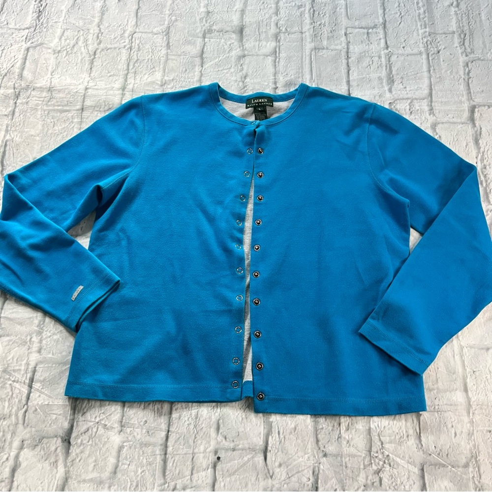 Lauren Ralph Lauren Snap Button Cardigan Cotton Blend